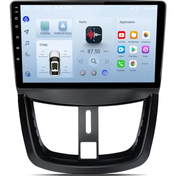 Auto Hi-Fi Ossuret Autorádio Peugeot 207 od 2006, CarPlay, Android, Bluetooth, GPS, DSP, DAB+, RDS, WiFi