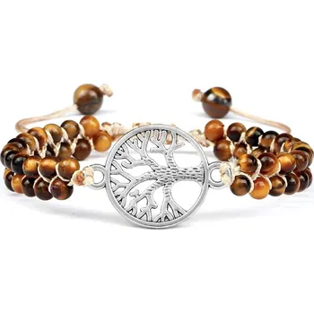 Náramek Wrap Q1 Dámský korálkový wrapový náramek strom života XHB 25