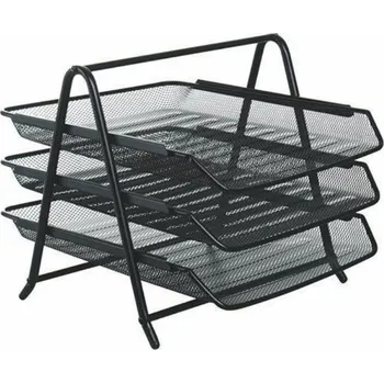 Zásuvkový kontejner VICTORIA drátěný, 3-dílný, černý