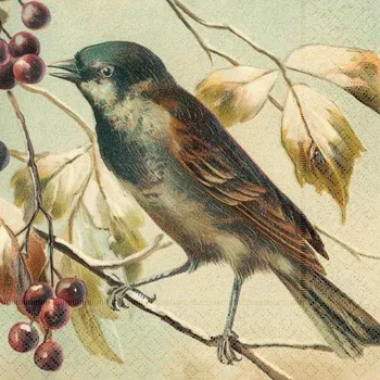 Papírový ubrousek Winter Forest Bird