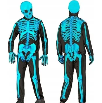 Karnevalový kostým Kostým Kostlivec Převlek Kostlivec Modrý Kostým pro chlapce 128