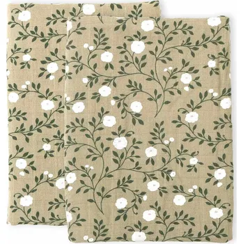 Plena A Little Lovely Company Mušelínové plenky, 2 ks, blossom dark sage