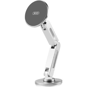 XO C148 magnetický držák na palubní desku / nalepovací / nastavitelný / stříbrný