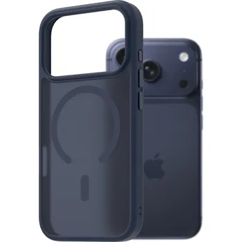 Pouzdro na mobilní telefon AlzaGuard Matte Case Compatible with MagSafe pro iPhone 17 Pro tmavě modrý