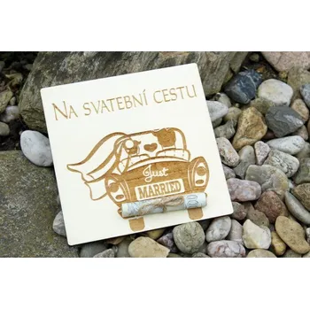 Dárková krabička Destička na peníze auto