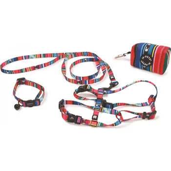 Postroj pro psa M-Pets URBANSTYLE postroj s vodítkem pro kočku pruhovaný