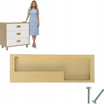 Nábytkové kování Nábytková úchytka zapuštěná NOVA velikost 128 ČERNÁ LEVÁ