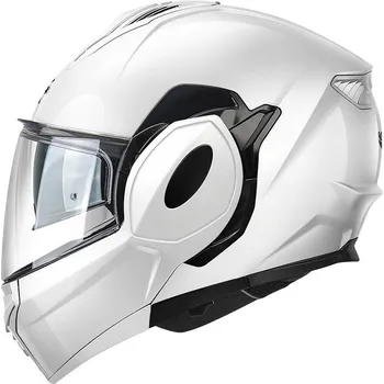 Helma na motorku KAPPA KV55 SOLID - překlopná bílá moto přilba M