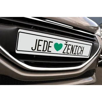 Svatební dekorace Svatební SPZ jede ženich