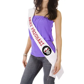 Party dekorace Halloweenská šerpa smrt přichází Barva: Růžová