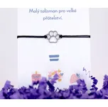 Stříbrný provázkový náramek - PSÍ TLAPKA