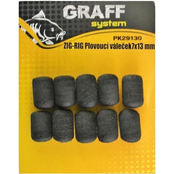 Volný čas Graff Zig-Rig Plovoucí váleček 7 x 13 mm Černá 2 × 10 ks