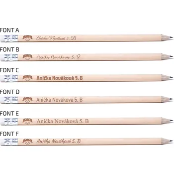 Svatební dekorace Tužka s gravírováním holčička Barva: Přírodní, Font: Font B