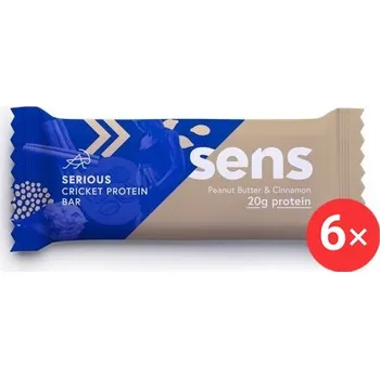 SENS Serious Protein tyčinka s 20g bílkovin a cvrččí moukou, 6 x 60g, arašídové máslo & skořice
