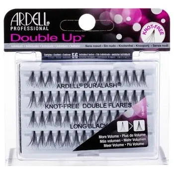 Umělé řasy Ardell Double Up Knot-Free Double Flares - Trsové nalepovací řasy bez uzlíku 56 ks - Long Black