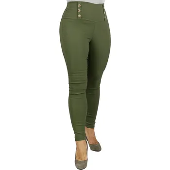 Dámské legíny Dámské legíny úzké s knoflíky – vysoký pas, elegantní 2XL/3XL