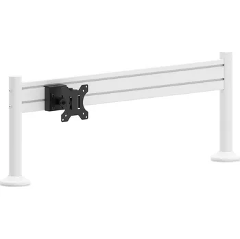 Televizní držák AlzaErgo Slatwall SWP110 Lišta bílá + SWDM210 Úchyty bílé + SWAS420 Držák černý