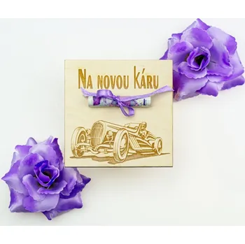 Dárková krabička Destička na peníze kára