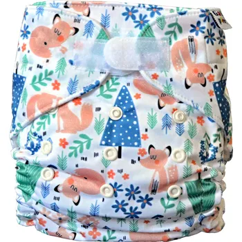 Plenkové kalhoty GaGa's Látková plena All in One Liška v lese na suchý zip