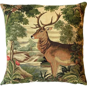 Povlečení Home of Christmas Gobelínový povlak 45 × 45 cm, Jelen - lesní dekor 2