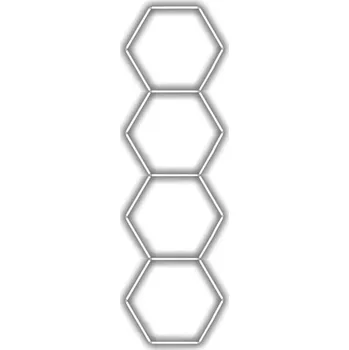 LED osvětlení Escape6 Kompletní LED hexagonové svítidlo bílé 4500 K, rozměr 4 elementy 97 × 327 cm