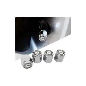 Tuning MJakes krytky ventilků hranaté stříbrné pro vozy MERCEDES BENZ