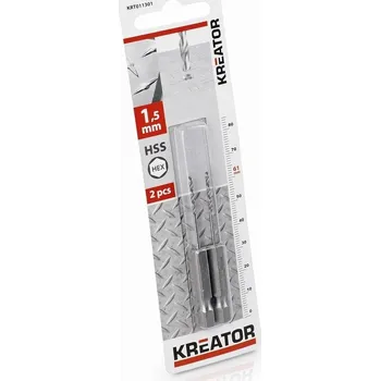 Vrták KREATOR 2 ks HSS Vrtáků do kovu HEX 45778 x 61 mm KRT011301