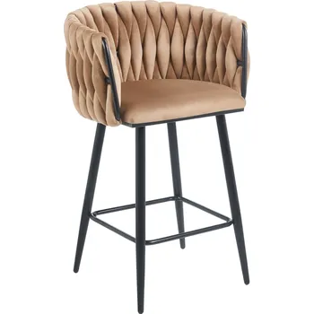 Barová židle Barová židle GLAMOUR PRINCESS (cappuccino) - černý rám