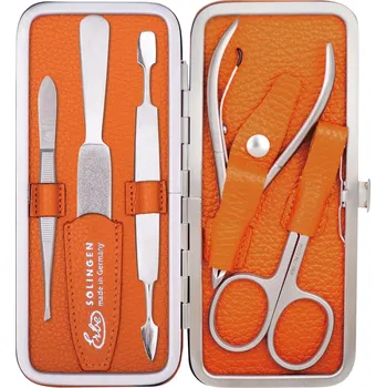 ERBE SOLINGEN Dámská kožená manikúra s nerezovými nástroji č. 9284 oranžová