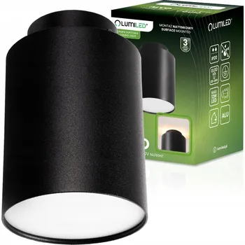 Přisazené HALOGENOVÉ svítidlo Spot Tuba GU10 Stropní Svítidlo Kulaté Černé