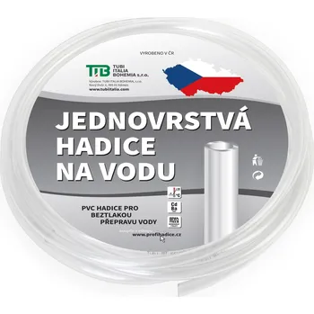 Zahradní hadice TUBI Hadice zahradní jednovrstvá 6 × 8 mm, průhledná - délka 20 m