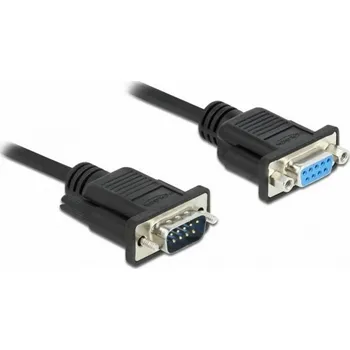 Elektrická zásuvka Delock sériový kabel [1x RS232 zástrčka - 1x RS232 zásuvka ], 1 m, černá