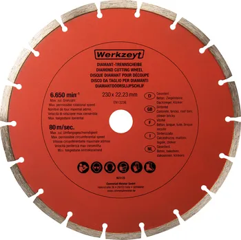Brusný kotouč WERKZEYT Diamantový řezný kotouč 230 mm