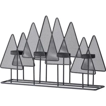 Svícen Koopmann International Adventní svícen kovový stromek na 4 čajové svíčky 380 × 90 × 250 mm, černý
