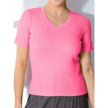 Sinsay - Tričko basic - sytě růžová - 761BB-42X - 761BB-42X-S