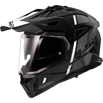 Helma na motorku LS2MX702 PIONEER II-06 HILL adventure matná-černá/bílá vel. XL