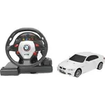 Mamido BMW M3 Autíčko na dálkové 1 : 18 s volantovým ovládáním, bílé