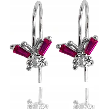 Náušnice STŘÍBRNÉ MOTÝLCI RŮŽOVÉ NÁUŠNICE PRO DÍVKU