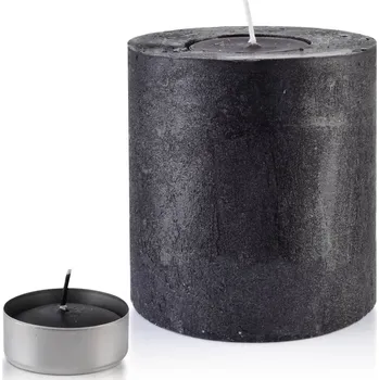 Svícen Malý svícen Rustic 12 cm černý