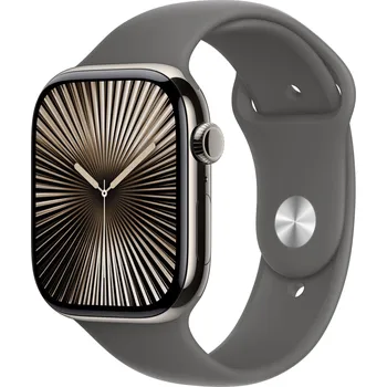 Chytré hodinky Apple Watch Series 10 46mm Cellular Natural Titanium Case with Stone Grey Sport Band - M/L
