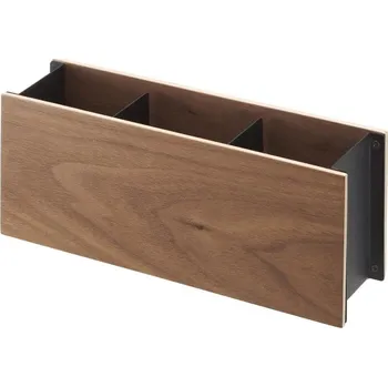 Kancelářské potřeby Yamazaki Multifunkční stojánek Rin 2731, kov/dřevo, š.25 cm, černý