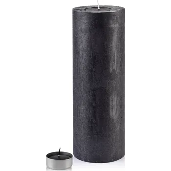 Svícen Vysoký svícen Rustic 36 cm černý