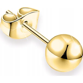 Náušnice ZLATÁ NÁUŠNICE KOULE KULIČKA ŠROUBEK PEVNY KOLÍK VELKÁ 3mm 4mm 5mm 6mm STŘÍBRO 925