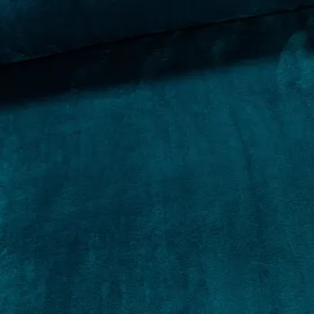 Oboustranná jednobarevná látka mikroplyš 020 tmavě petrolejová 1,5/1 m