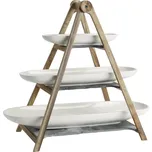 Villeroy & Boch, Talíře na občerstvení Artesano Original s třípatrovým servírovacím podnosem 4 díly - Formadore