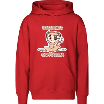 Chlapecká mikina Dětská mikina Ballerina cappuccina Barva: Červená, Velikost: 10