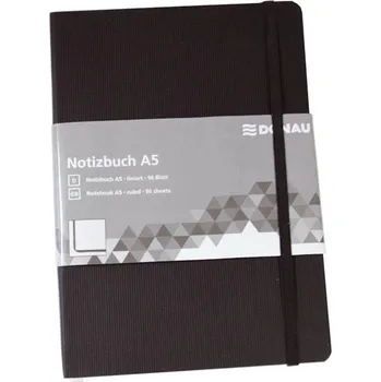 DONAU A5 96 listů, linkovaný, černý