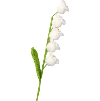 umělá květina ANNAM Háčkovaná květina Konvalinky bílá, 10 × 43 cm