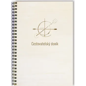 Blok Cestovatelský deník dřevěný