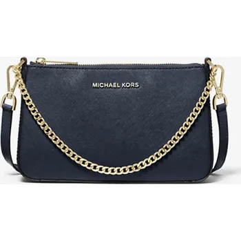 Kabelka Crossbody kožená kabelka Michael Kors jet set medium gold modrá